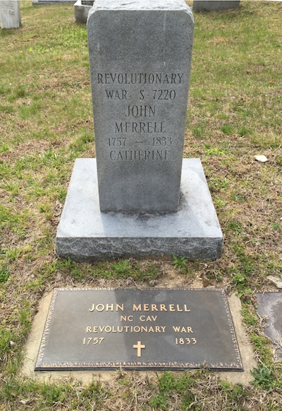 memorial marker for john merrill, DAR patriot